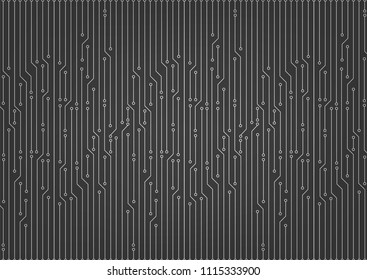Classic Digital Microchip Circuit board system on Gray Background,Hi-tech and technology Concept design,Vector Illustration.