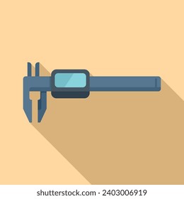 Classic digital micrometer icon flat vector. Scale meter object. Steel work exact