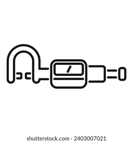Classic digital micrometer icon outline vector. Scale meter object. Steel work exact