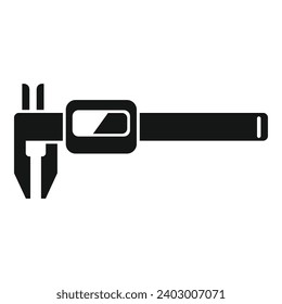 Classic digital micrometer icon simple vector. Scale meter object. Steel work exact