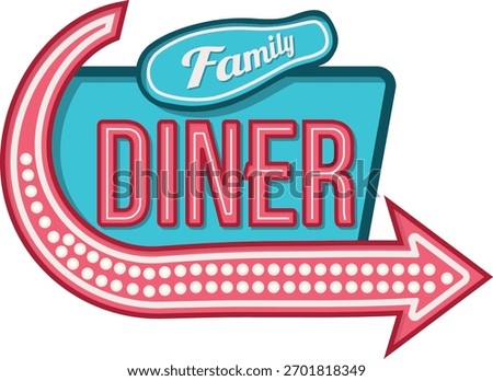 Classic diner sign vector illustration