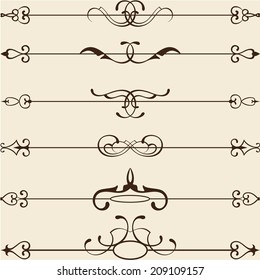 Classic divide line set on white