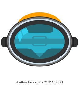 Classic diving mask vector cartoon illustration isolated on a white background.