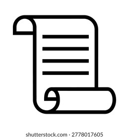 Classic document paper scroll icon with document parchment contract literary