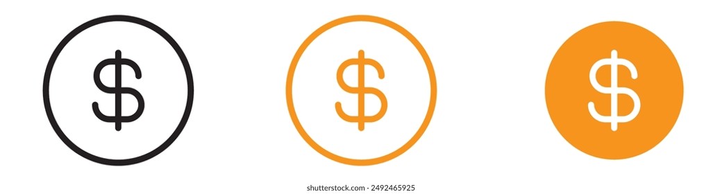Classic Dollar Icon for Monetary and Financial Themes Universal Symbol for Money and Finance Suitable for Various Financial Graphics
