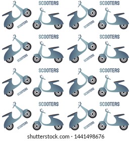 classic doodle scooter patterns with colorful concepts. Vector Scooter Motorcycle Background. motorcycle club. for banners, leaflets, web templates, illustration elements