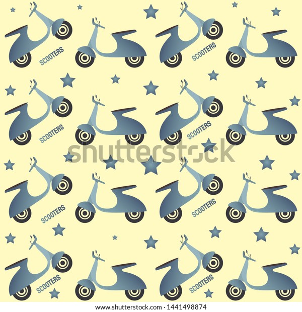 classic doodle scooter\
patterns with colorful concepts. Vector Scooter Motorcycle\
Background. motorcycle club. for banners, leaflets, web templates,\
illustration elements