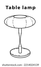 Classic doodle-style table lamp for Living room, hand-drawn different types of styles, modern and vintage. Vector illustration