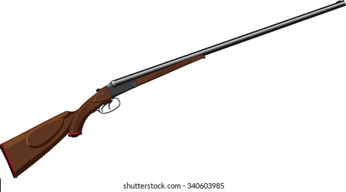 classic double barreled shotgun with horizontal barrels