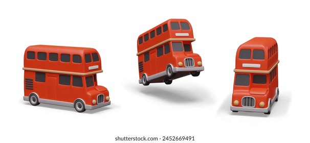 Classic double decker British bus. England red public transport