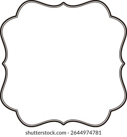 
Classic Double Line Frame Black Transparent