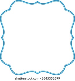 Classic Double Line Frame Light Blue Transparent