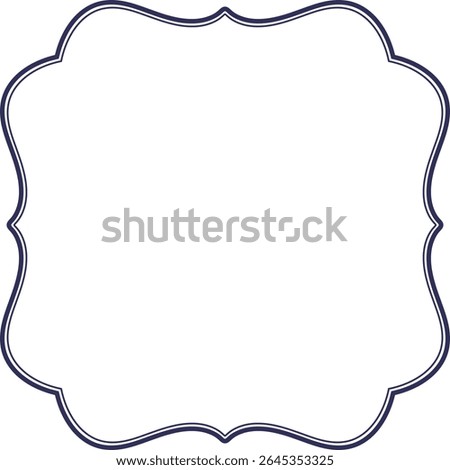 Classic Double Line Frame Navy Transparent