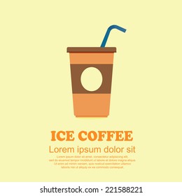 Classic drinks cartoon set,Ice coffee