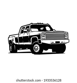 Classic Dually Pickup Truck Vector Isolated