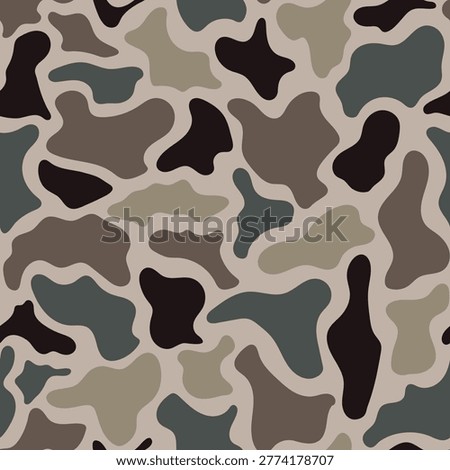 Classic Duck Hunter Camouflage Vector, Vintage Sage Marsh Seamless Pattern, Old School Earthy Waterfowl Concealment, Heritage Muted Hunting Texture