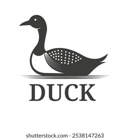 Classic Duck Silhouette Logo Minimalist Design for Restaurant, or Livestock Brand