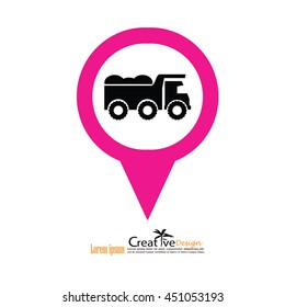 classic dump truck logo, emblems, badges,restoration and club design elements. Vector illustration.
