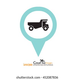 classic dump truck logo, emblems, badges,restoration and club design elements. Vector illustration.