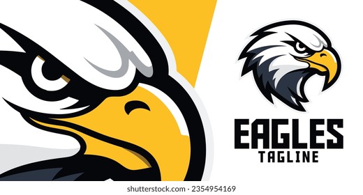 Classic Eagle: Mascot, Illustration, Vector Graphic, Logo tailored for Sport and E-Sport Gaming Teams featuring a nostalgic eagle Mascot head.
