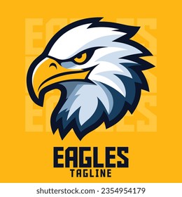 Classic Eagle: Mascot, Illustration, Vector Graphic, Logo for Sport and E-Sport Gaming Teams featuring an old school eagle Mascot head.
