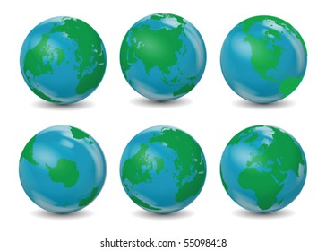 Classic Earth Globes Vector