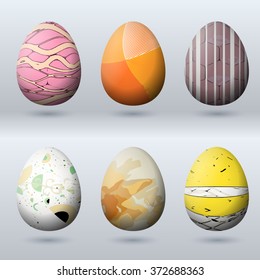 classic easter eggshell design logo template set for reception card satisfied easter laughing precious classical white vacation eggs partnership texture formal isolated colourful spring season abstrac
