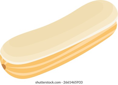 Classic Eclair mit Vanille-Verglasung einzeln auf weißem Hintergrund