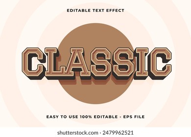 Klassisch Editierbarer Texteffekt 3d Trendy Cartoon Vorlage Stil Vintage Vektorgrafik