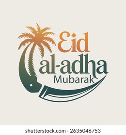 Classic Eid Greeting Card with Crescent and Calligraphy