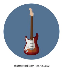 Classic electric guitar. Flat icon