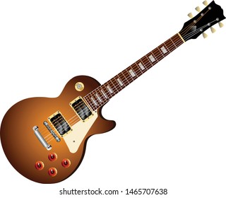 Classic electric guitar isolated on white background