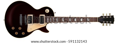 Classic electric guitar isolated on white background