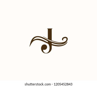 Classic Elegance Letter J Swoosh Premium Logo