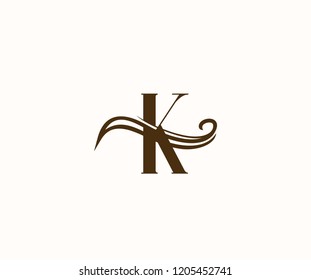 Classic Elegance Letter K Swoosh Premium Logo