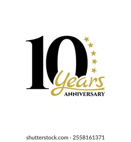 classic elegant 10 years anniversary logo. template for anniversary event celebration.