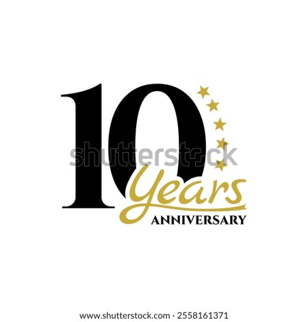 classic elegant 10 years anniversary logo. template for anniversary event celebration.