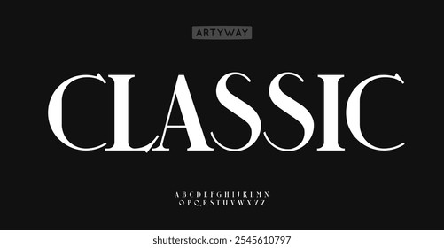 Alfabeto elegante clásico, letras vintage serif, fuente refinada para titular atemporal con estilo, belleza y logotipo de moda, marca de lujo sofisticada. Tipografía de Premium. Vector typeset.