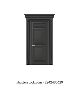 Classic elegant black door for vintage architecture ideas.