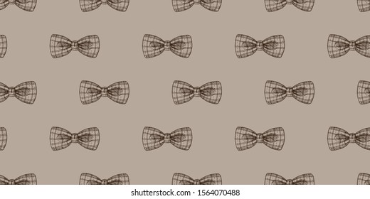 Classic elegant bow ties hand drawn illustrations set. Checkered and striped neckwear pack. Formal male accessories monochrome ink drawing. Sketched neckties collection isolated on white