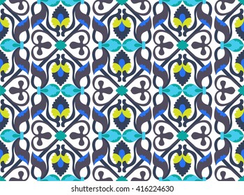 classic elegant bright seamless pattern on light background many color flower and curls