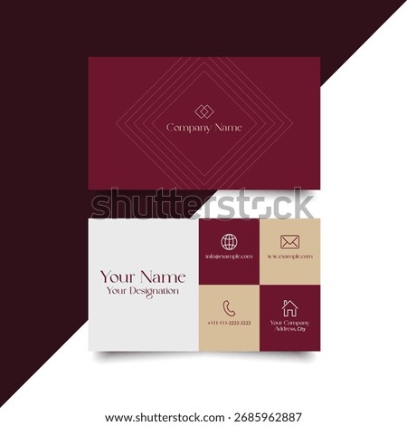 Classic and Elegant Business Card Layout. Minimalist Business Card. Corporate design template. Simple visiting card layout. Elegant Clean minimal design
