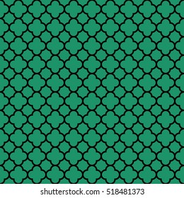 Classic Elegant Geometric Arabian Pattern. Vector EPS 10. Black and Green. Pattern in swatch