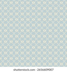 Classic and elegant geometric graphic patterns, floral patterns, light blue and cream, which are simple vintage tones, look clean and suitable for interior decoration or textiles that require a classi