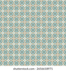 Patrones gráficos geométricos clásicos y elegantes, patrones florales, ladrillo naranja y azul, tonos vintage simples, limpios y adecuados para la decoración de interiores o textiles que requieren un aspecto clásico