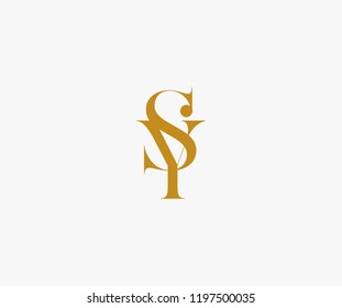 Classic Elegant Gold Linked Letter SY Logo