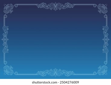 Classic, elegant and gorgeous decorative frame. Color: background gradation blue.