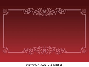 Classic, elegant and gorgeous decorative frame. Color: background gradation red.