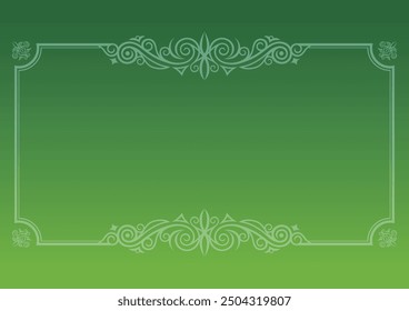 Klassischer, eleganter und wunderschöner Dekorrahmen. Farbe: Hintergrundabstufung grün.