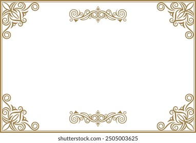 Classic, elegant and gorgeous decorative frame. Color: gold-red.